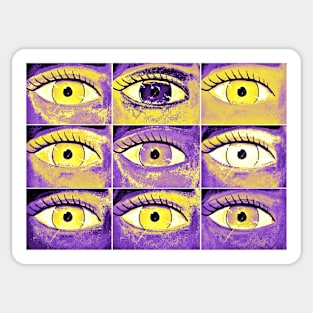 Nonbinary Pride Painted Eyes Collage Sticker